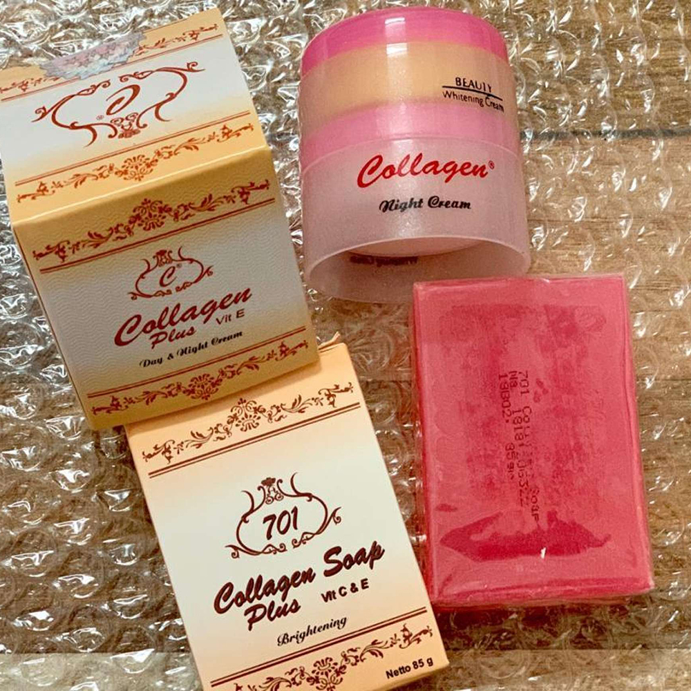 跨境面霜collagen plus vit e cream+soap 脸部日夜霜+肥皂