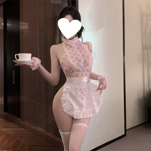 性感纯欲镂空露背挂脖可爱厨娘女仆cos角色扮演女佣制服晴趣qqny