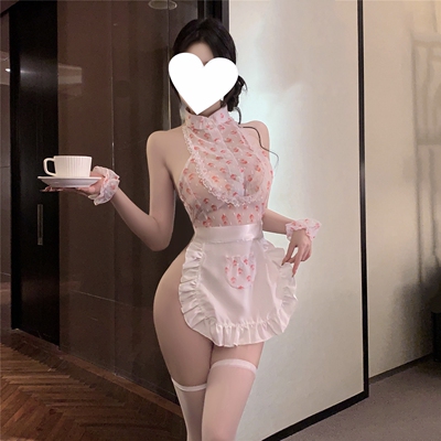 性感纯欲镂空露背挂脖可爱厨娘女仆cos角色扮演女佣制服晴趣qqny