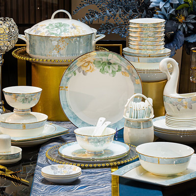 高档中式碗碟套餐，轻奢家用，乔