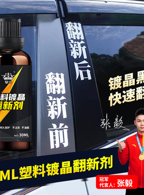 汽车塑料件镀晶翻新还原剂内饰保养蜡车用黑色修复液发白划痕神器