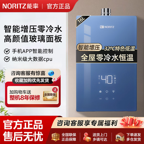 能率智能零冷水16L强排式天然气