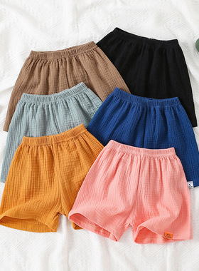 夏季儿童薄款纯棉宝宝薄休闲短裤款代短裤热裤糖果色沙滩短裤棉