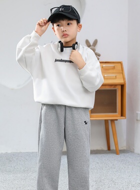 男童裤子春秋款纯色新款儿童秋装运动裤中大童秋季休闲卫裤束脚裤