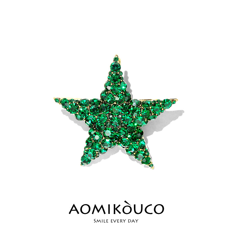 圣诞节五角星时尚水晶胸针奢华重工立体高级别针西装外套节日配饰