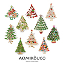 可爱日系圣诞树胸针时尚 别针西服外套配饰品新年礼物 奢华镶钻个性