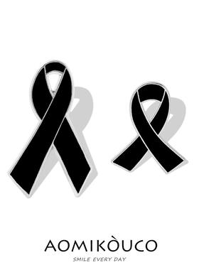黑色丝带悼念逝世追悼专用徽章胸针简约个性纪念别针珐琅百搭配饰
