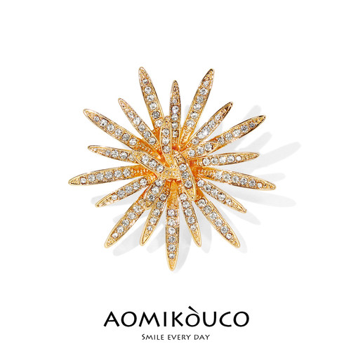 太阳花高档镶钻胸针别针西装配饰