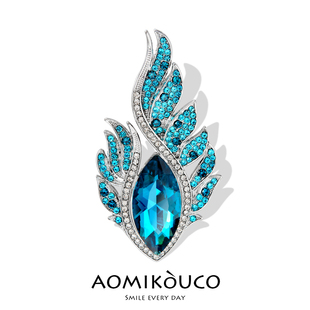 精致别针防走光扣西装 高端精致天使凤羽眼胸针女个性 外套配饰胸花