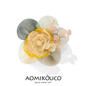 法式 复古渐变花朵胸针高档女贝壳串珠布艺别针连衣裙礼服旗袍配饰