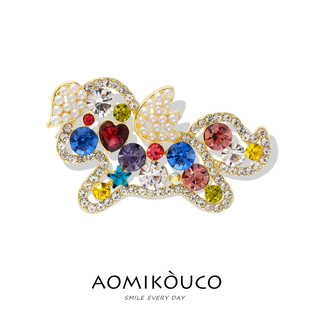 可爱萌趣彩色小马胸针女高档时尚 百搭外套毛衣胸花别针连衣裙配饰