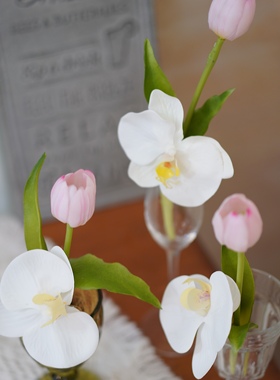 COSA法式酒杯花套装餐厅民宿家居摆件装饰仿真花假花蝴蝶兰