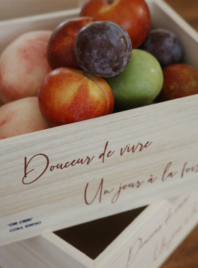 原创韩风ins法文字母木质杂物化妆品收纳盒面包吐司盘拍照道具