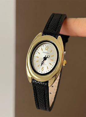 BARSH小香风复古学院风手表女轻奢个性精致百搭显白女士石英腕表