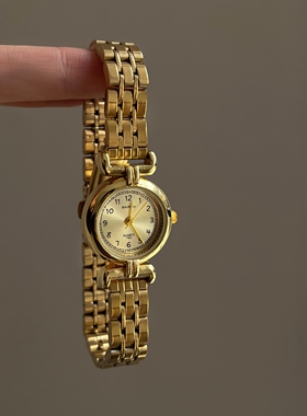 BARSH高级感轻奢小金表手表女中古风气质百搭精致通勤简约石英表