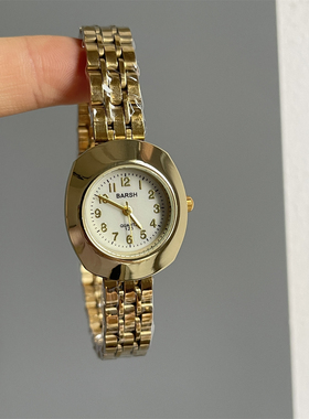 BARSH轻奢百搭圆盘钢带手表女时尚简约百搭高颜值显贵女士手腕表