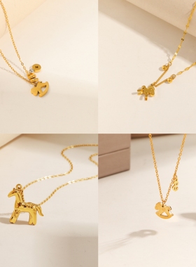 马上有钱项链钛钢不掉色洗澡不用摘新款简约百搭马到成功锁骨链