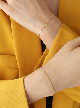 极细蛇骨手链女钛钢不掉色新款简约百搭小众设计感气质通勤手饰