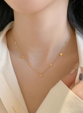 亮片星星项链女钛钢不掉色洗澡不用摘法式简约叠戴锁骨链繁星颈链