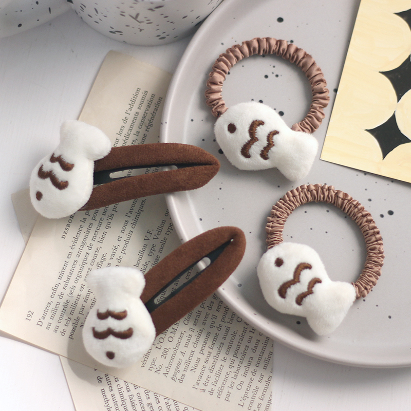 秋冬新款可爱公仔鱼发夹发圈