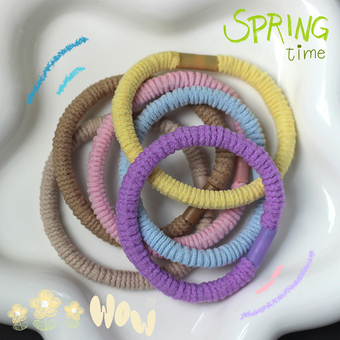 日常基础彩色高弹不伤发发绳发圈