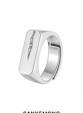 金鹿 复古工艺 男士款山峰设计活口银饰指环跨境饰品厂家批