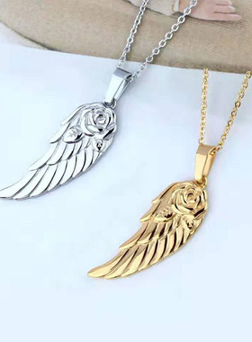 玫瑰饰吊坠人气钛钢服饰配件饰品项饰项链水晶商品时尚璀璨