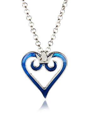 游戏周边饰品国之心索拉兵器库蓝色心形皇冠项链吊坠高利润