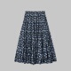 大洪官方自营店漫野休闲碎花印花中长半裙女时尚 度假风显瘦半身裙