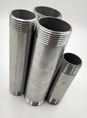 304不锈钢管加长外丝1.5寸2寸2.5寸100双头丝水管接头DN40/50DN65