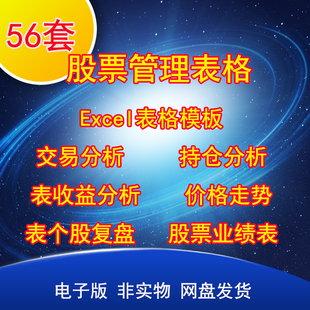 股票交易课程记录持股复盘分析表收益炒股盈亏统计管理EXCEL表格