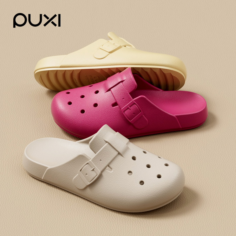 朴西夏季新款复古包头博肯洞洞鞋