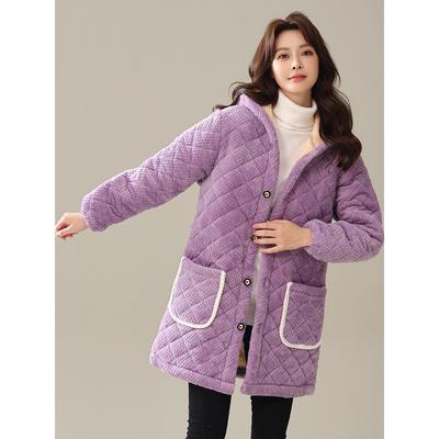 2025新款罩衣女冬季加绒加厚工作服大褂四川省服女款外套洋气大人