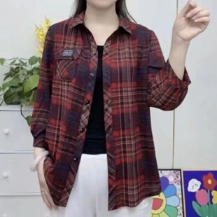 夏季新款防晒衣女士长袖衬衫雪纺纱休闲时尚百搭薄款格子衬衣上衣