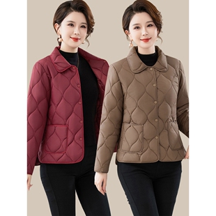 中年妈妈秋冬新款洋气保暖小棉衣外套女今年爆款时尚轻薄短款棉服