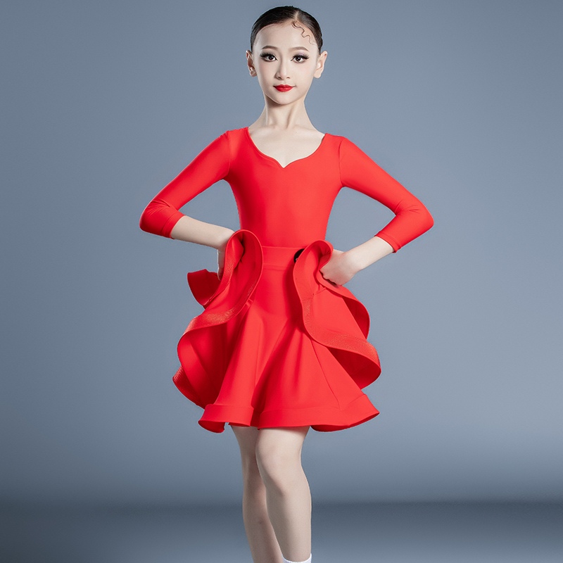 拉丁舞服女童标准比赛服