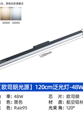 磁吸轨道灯泛光灯嵌入式20型通用款预埋轨道批灰轨道明装轨道灯具