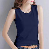 吊带背心女外穿宽松大码 韩版 百搭纯棉无袖 夏季 t恤遮肚打底衫 上衣