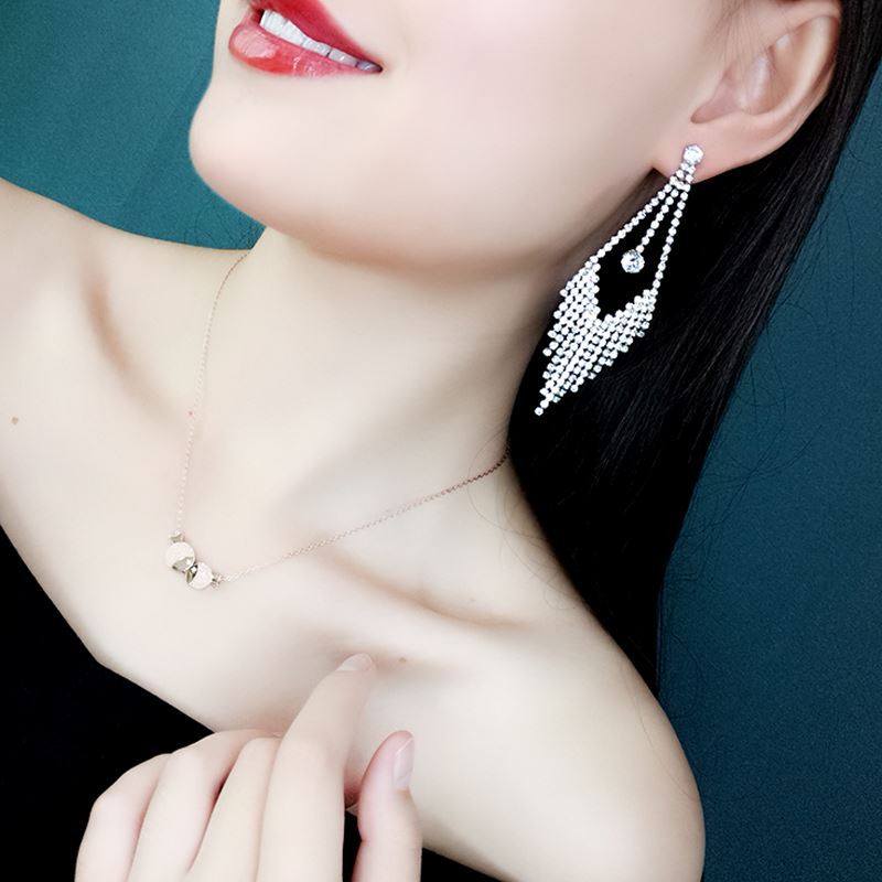 s925银针夸张水滴流苏耳环满钻时尚长款耳坠网红个性耳钉耳饰女潮,饰品/流行首饰/时尚饰品新,耳钉,淘宝优惠券,粉丝福利购,淘宝优惠卷