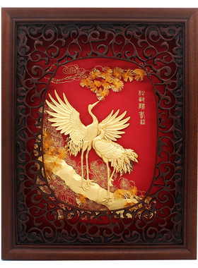 金箔画摆件送父母生日祝寿礼品