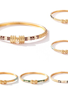 古法宫廷风金色滴油卡扣手镯