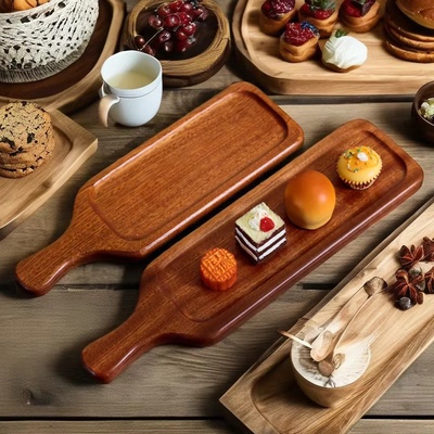牛扒盘木质西式点心摆盘西餐专用盘子长方形牛排板实木披萨托盘