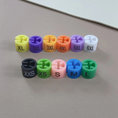 衣架尺码 子号标数字 扣大红灰色SML彩色字母圈圆形不掉色双面裤