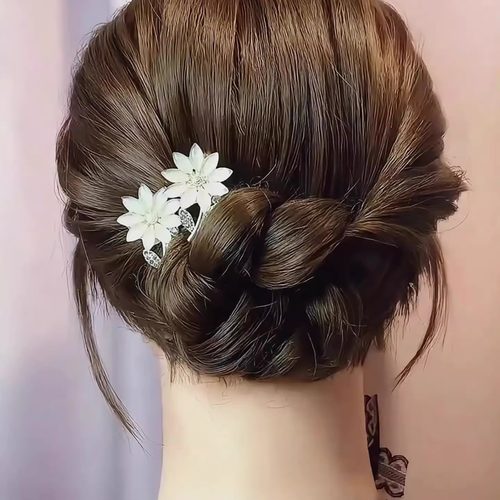 高级感超仙猫眼石花朵发夹