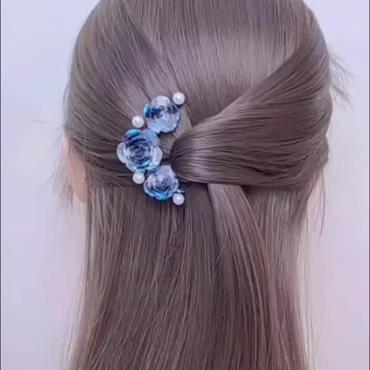 2025新款国风蓝色四齿珠珠玫瑰花新中式旅行发卡后脑勺盘发器发饰,户外/登山/野营/旅行用品,旅行发卡,淘宝优惠券,粉丝福利购,淘宝优惠卷