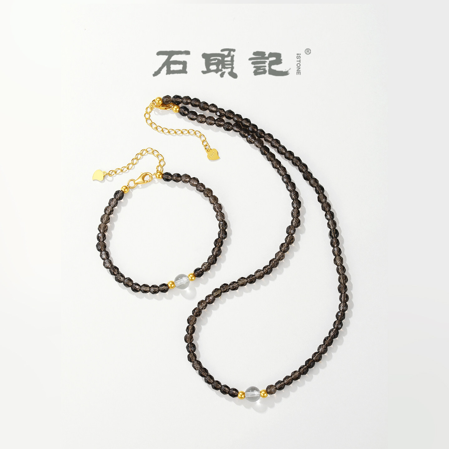 天然虎眼石项链串珠纯银