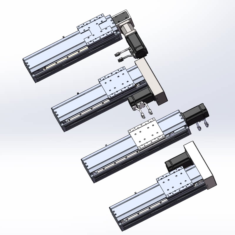 机械手臂120模组滑台机器人同步带丝杠型材滑台3d图纸