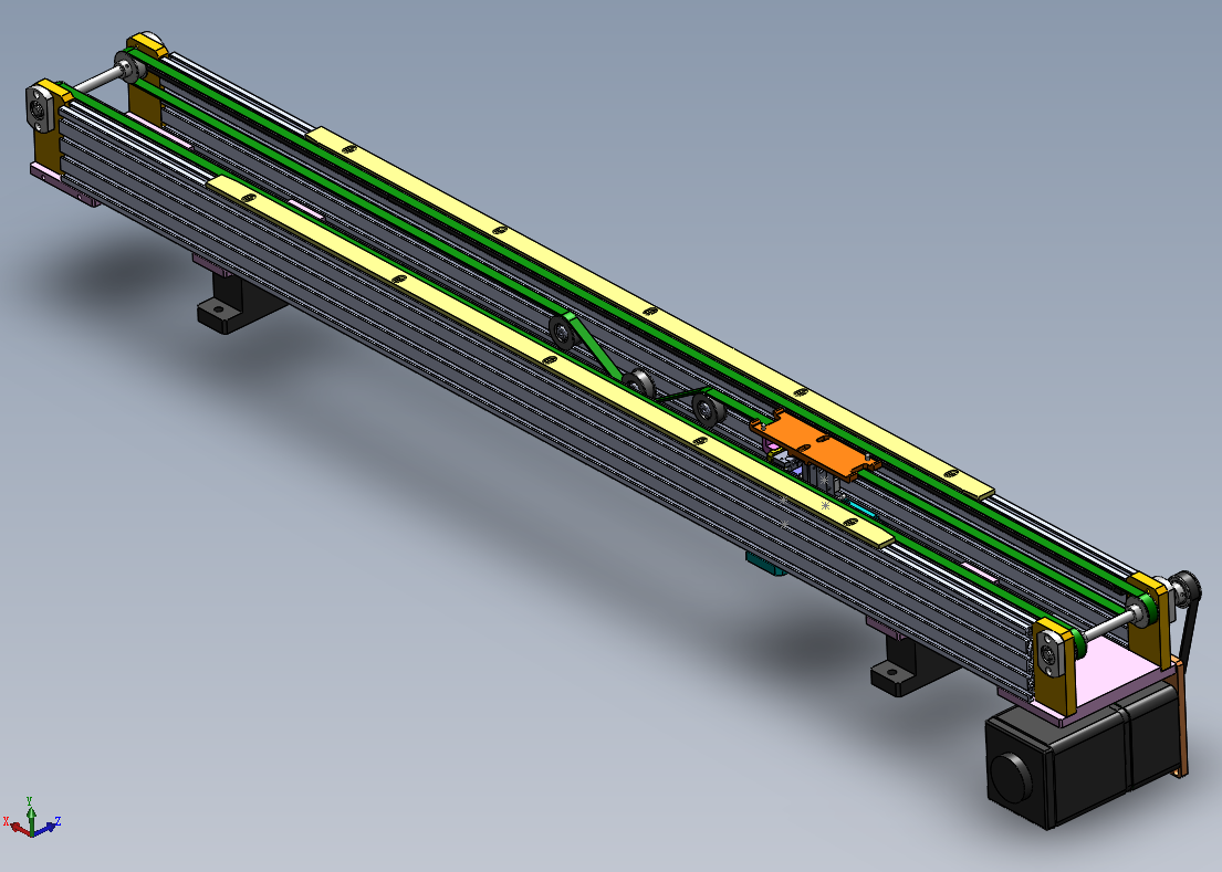 3065 同步带托盘输送机 solidworks 三维模型 设计图纸