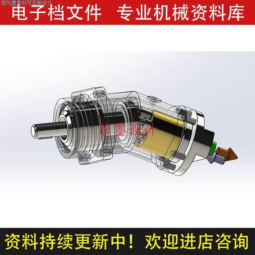 斜轴式轴向柱塞泵机械设计SolidWorks20版三维模型真动画C21714