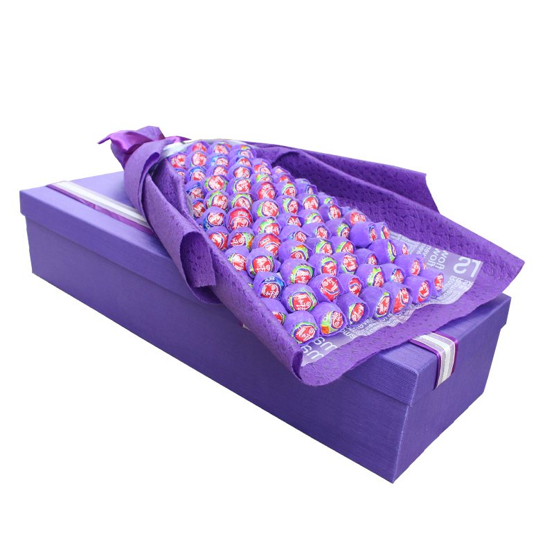 99颗棒棒糖花束糖果礼盒抖音创意情人节礼品零食毕业生日礼物